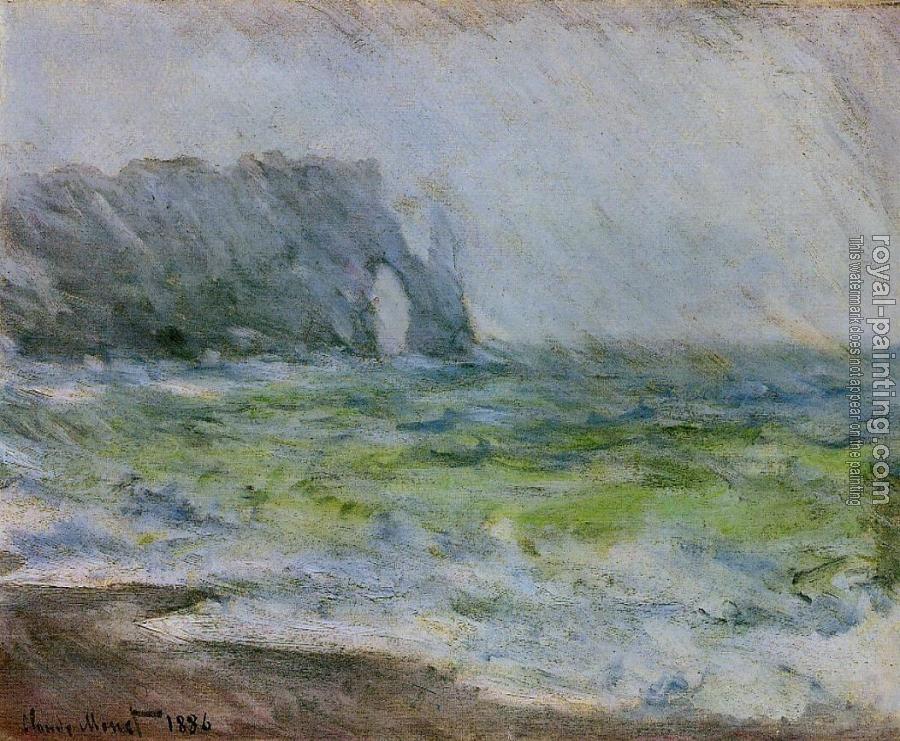 Claude Oscar Monet : Etretat in the Rain
